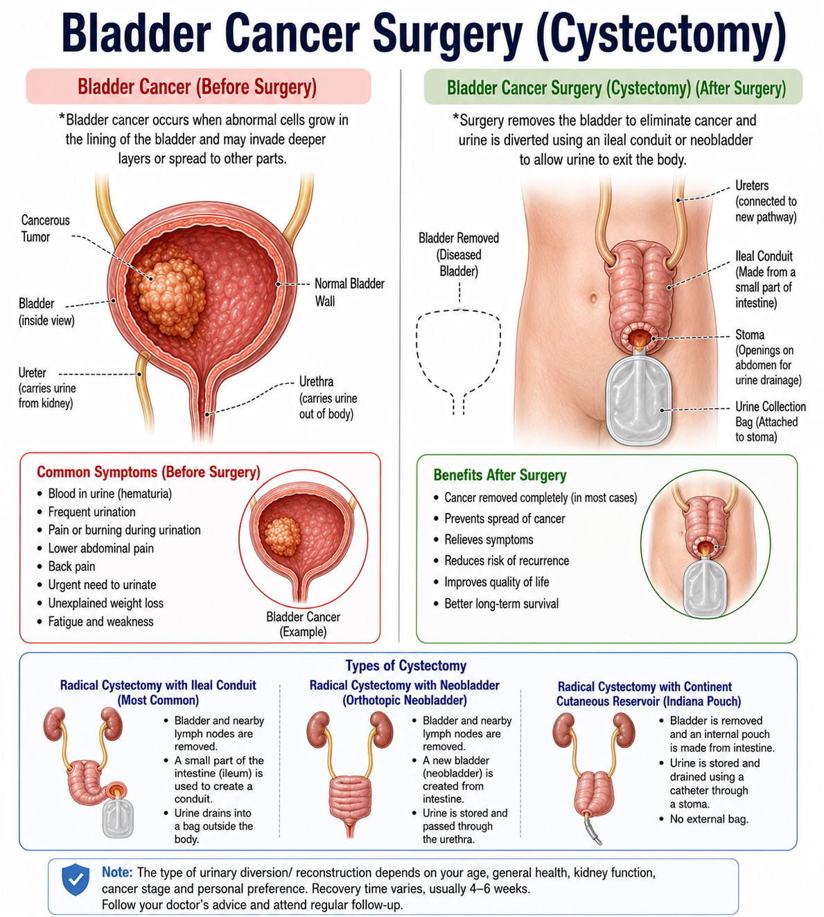 Bladder Cancer Surgery (Cystectomy) — anatomy diagram